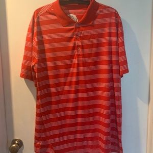 Red and White Striped Nike Golf Shirt